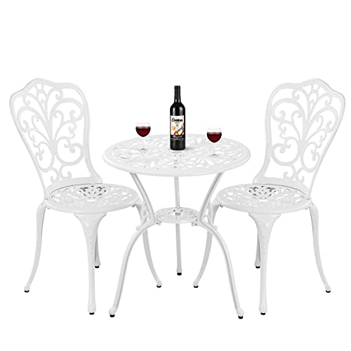 Withniture 3-Piece Outdoor Bistro Set with Umbrella Hole