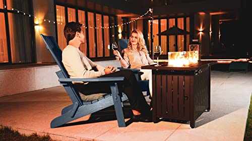 Cecarol 43in Glass Shield Propane Gas Fire Pit