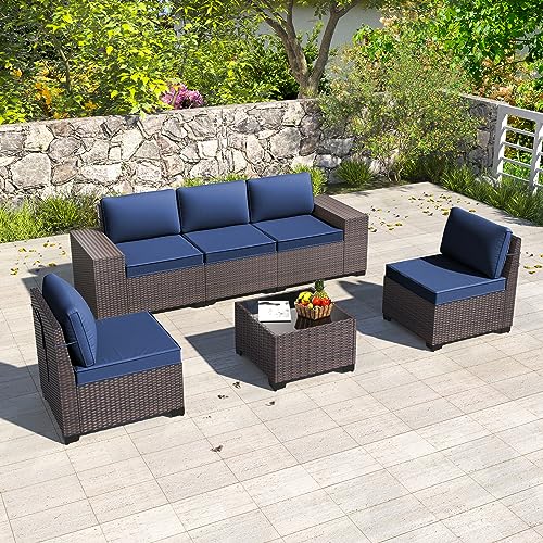 Halmuz 6 Piece Outdoor Patio Sofa Set