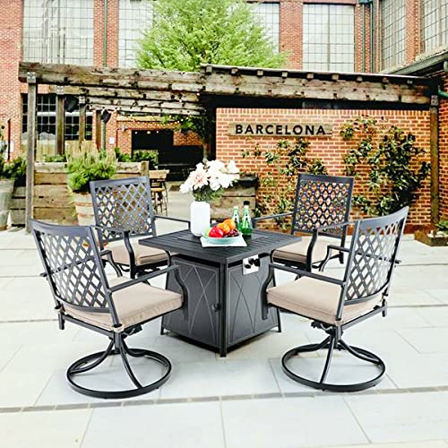 Outdoor Propane Fire Pit Table with Blue Fire Glass