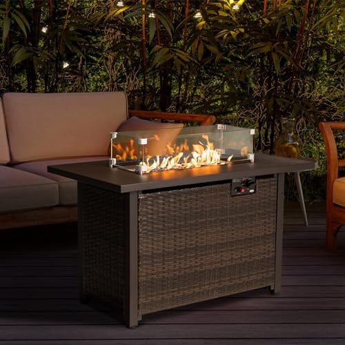 HANLIKO 42" Outdoor Propane Gas Fire Pit Table