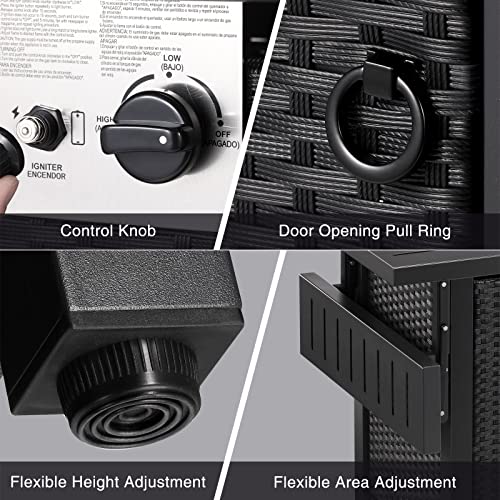 55" Propane Fire Pit Table with Glass Stone