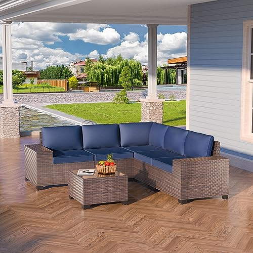 Halmuz 6 Piece Outdoor Patio Sofa Set