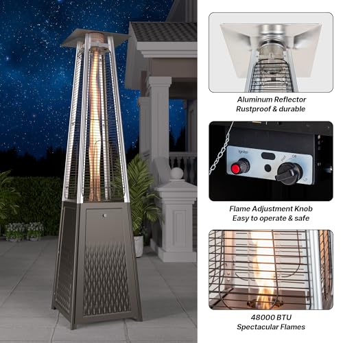 ALPHA 8pc Patio Set w/Pyramid Heater & Cushions