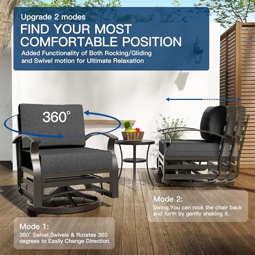 Kullavik 7-Piece Aluminum Patio Furniture Set, Deep Black