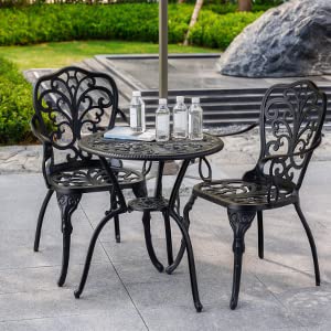 Withniture Bistro Table Set with Chairs and Umbrella