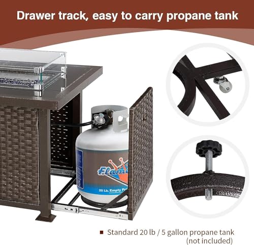 U-MAX 44in Propane Gas Fire Pit Table Set