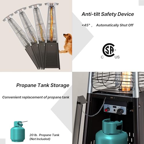 ALPHA 8pc Patio Set w/Pyramid Heater & Cushions