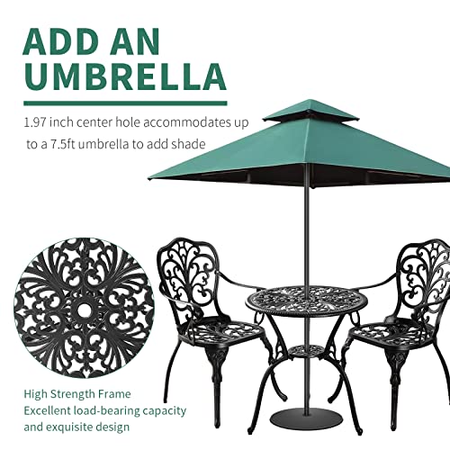 Withniture Bistro Table Set with Chairs and Umbrella