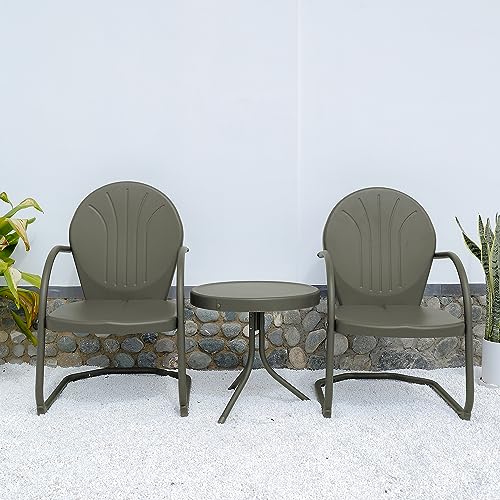 Retro Patio Outdoor Bistro Set with Weather-Resistant Metal