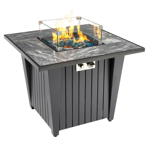 AJ 32" Propane Fire Pit Table, Marble Ceramic Top