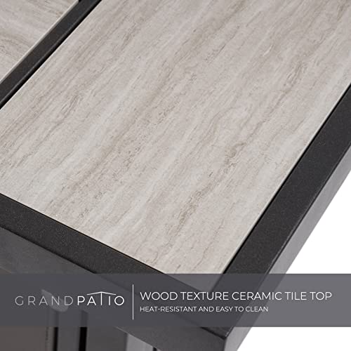 CSA Approved Gas Fire Pit Table with Tile & Wicker Base