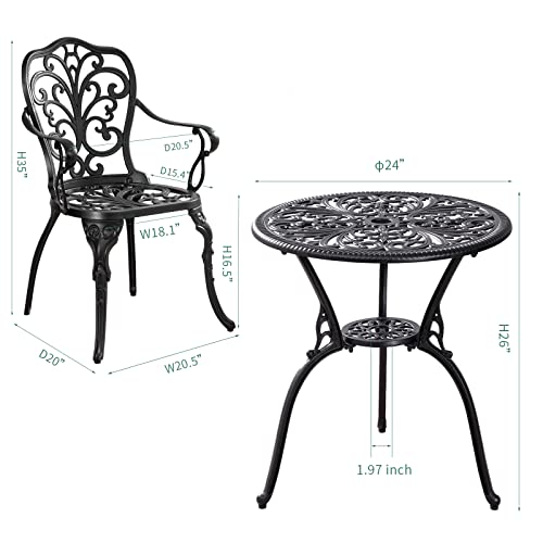 Withniture Bistro Table Set with Chairs and Umbrella