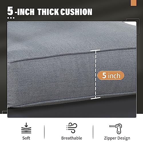 Solaste 5-Piece Modern Outdoor Patio Furniture Set, Grey