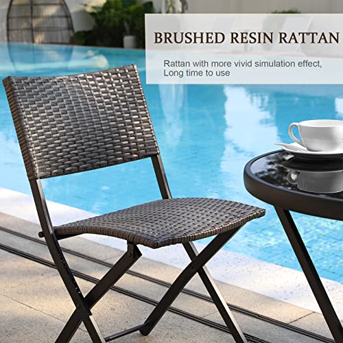 3-Piece Wicker Bistro Set for Outdoor Spaces
