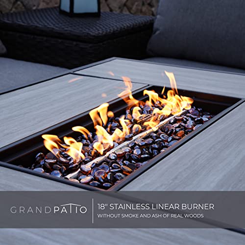 CSA Approved Gas Fire Pit Table with Tile & Wicker Base