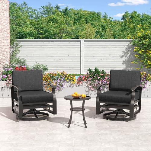Kullavik 7-Piece Aluminum Patio Furniture Set, Deep Black