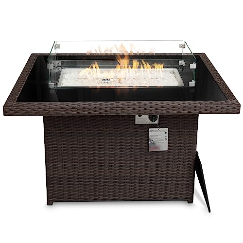 BULEXYARD 43" Patio Propane Fire Pit Table, 55,000 BTU