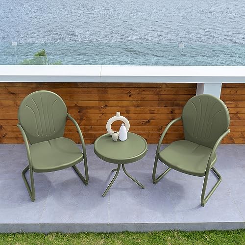 Retro Patio Outdoor Bistro Set with Weather-Resistant Metal