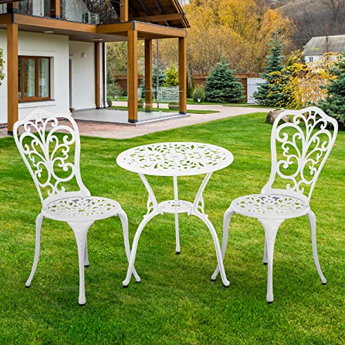 Withniture 3-Piece Outdoor Bistro Set with Umbrella Hole