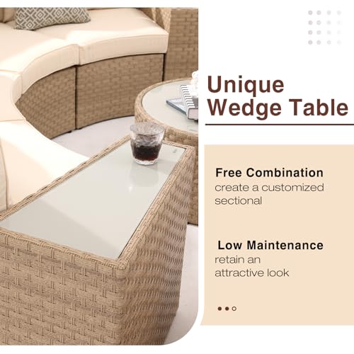 7-Piece Outdoor Sectional Set with Round Coffee Table