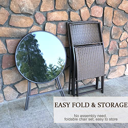3-Piece Wicker Bistro Set for Outdoor Spaces