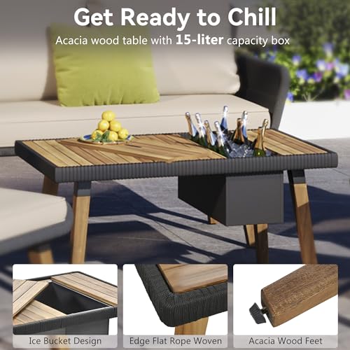 LZ LEISURE ZONE 6-Piece Patio Rope Furniture Set