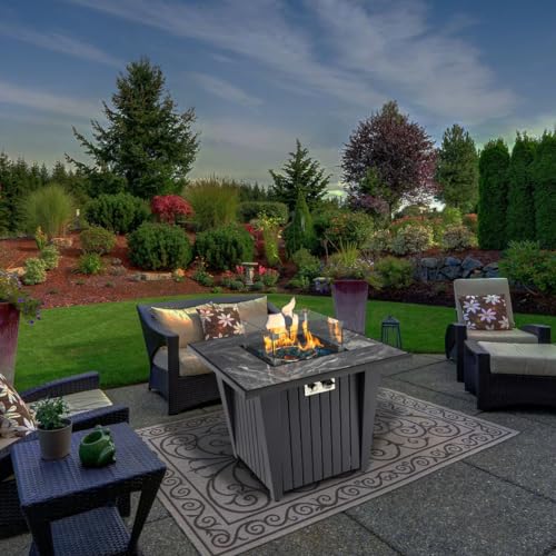 AJ 32" Propane Fire Pit Table, Marble Ceramic Top