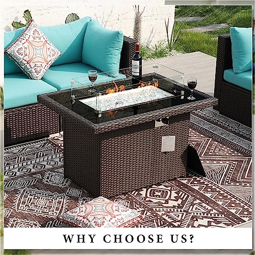 BULEXYARD 43" Patio Propane Fire Pit Table, 55,000 BTU