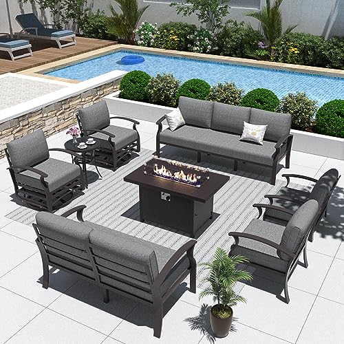 Propane Fire Pit Patio Furniture Set - 9-seat
