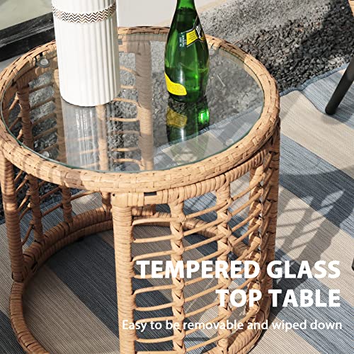 5 Piece Outdoor Wicker Furniture Set, Black