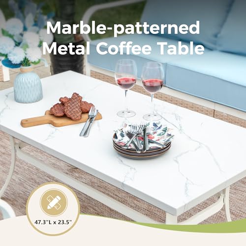 MIXPATIO Outdoor Conversation Set with Swivel Chair, Sofa, Coffee Table