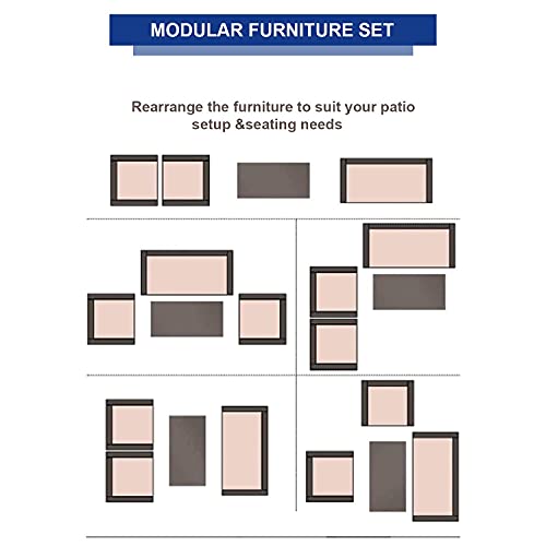 Dark Blue PE Wicker Ratten Conversation Set with Cushion