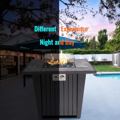 AJ 32" Propane Fire Pit Table, Marble Ceramic Top