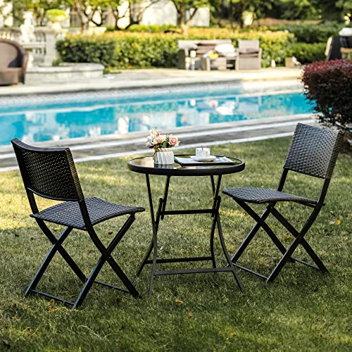 3-Piece Wicker Bistro Set for Outdoor Spaces