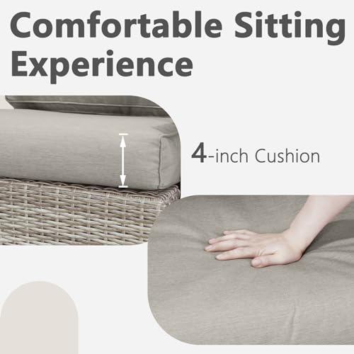 Outdoor 360° Swivel Rocker Chairs Set with Table