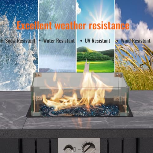 AJ 32" Propane Fire Pit Table, Marble Ceramic Top