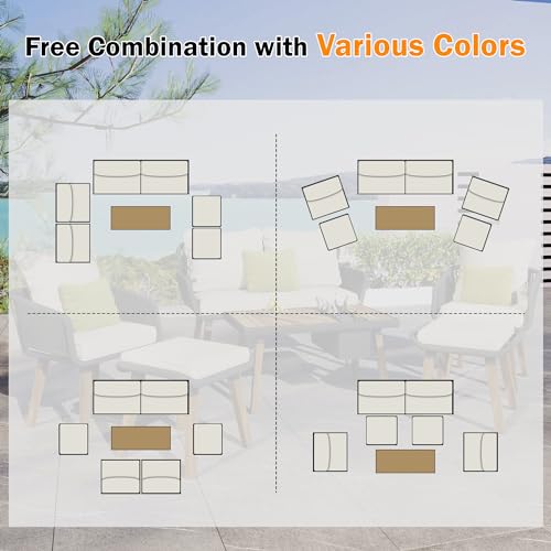 LZ LEISURE ZONE 6-Piece Patio Rope Furniture Set