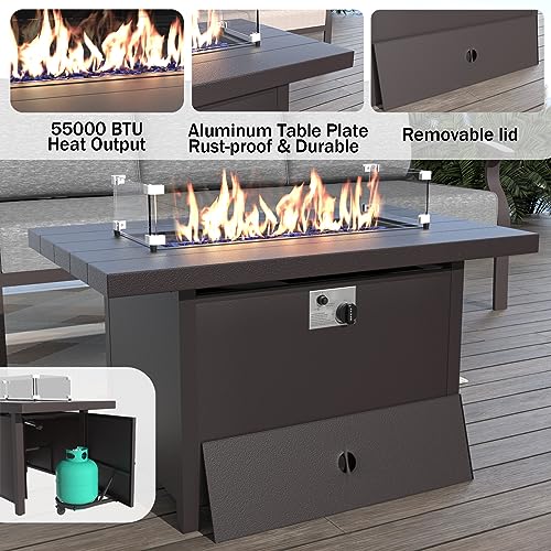 Propane Fire Pit Patio Furniture Set - 9-seat