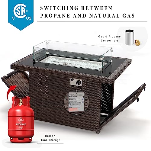 BULEXYARD 43" Patio Propane Fire Pit Table, 55,000 BTU