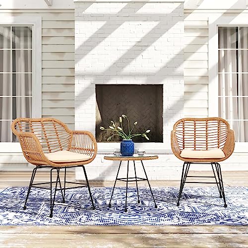 PAOLFOX 3 Piece Patio Set with 2 Chairs