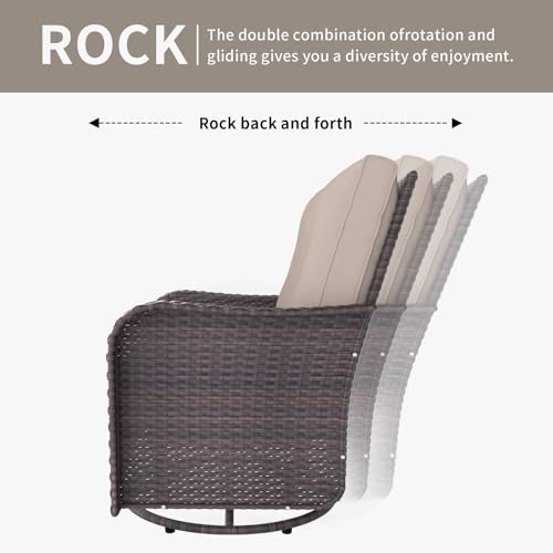 11-Piece Patio Furniture Set with Swivel Chairs & Fire Pit