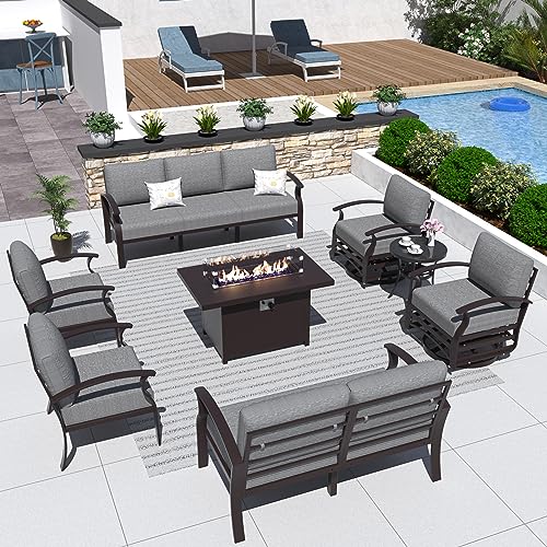 Propane Fire Pit Patio Furniture Set - 9-seat
