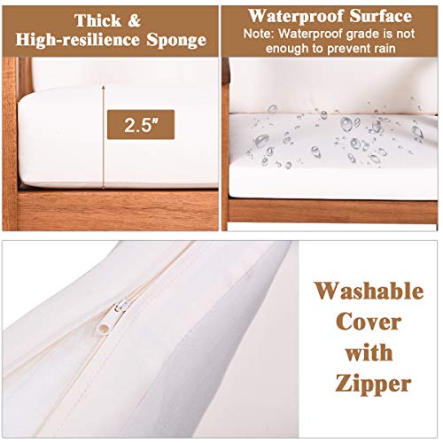 Tangkula 3-Piece Outdoor Acacia Wood Furniture Set