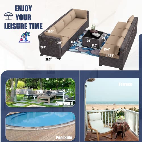 9PCS Delnavik Wicker Patio Conversation Set with Cushions