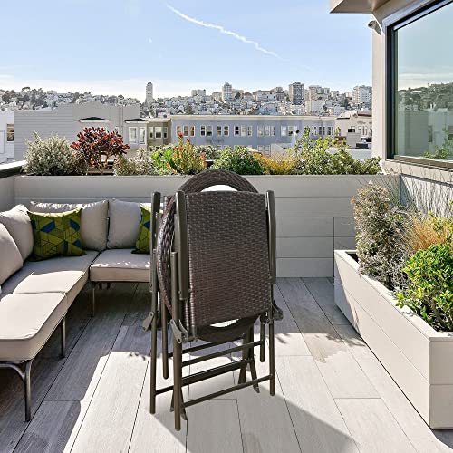 Rimba Outdoor 3pc Wicker Folding Bistro Set