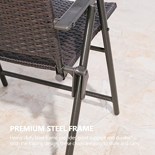 Rimba Outdoor 3pc Wicker Folding Bistro Set