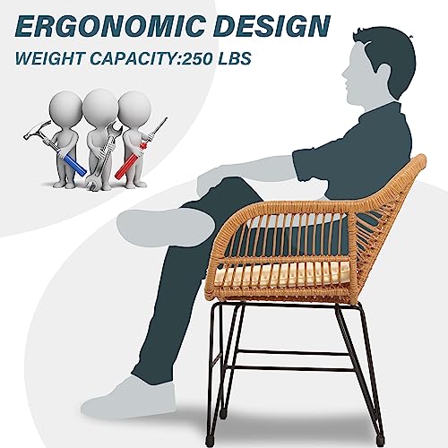 PAOLFOX 3 Piece Patio Set with 2 Chairs