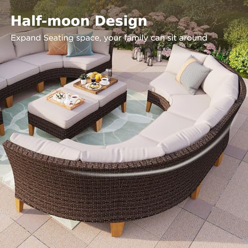 PHI VILLA Outdoor Patio Set with Gas Fire Pit
