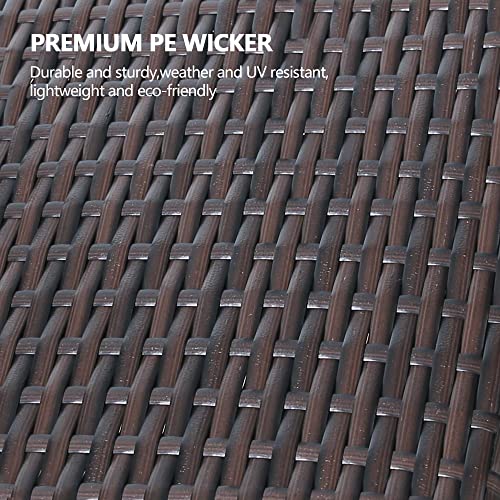 Rimba Outdoor 3pc Wicker Folding Bistro Set